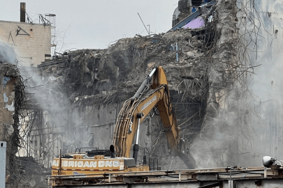 A building being deconstructed at the WVDP