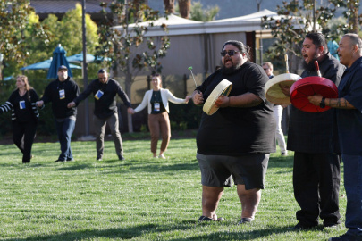 The event ended with a round dance outdoors, led by the Indian Hill Singers on drums.  