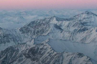 Mountain scenery at dusk.