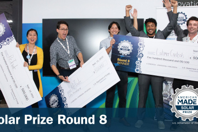 Grand Prize Winners from round 6 celebrate with their giant checks