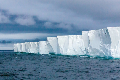 Photo of icebergs in the Arctic.
