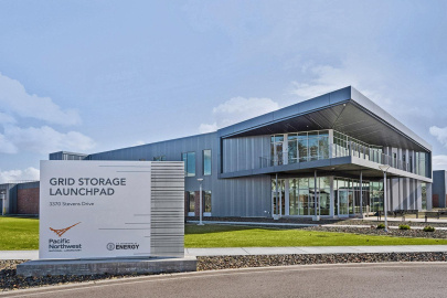 OE's Grid Storage Launchpad. Photo courtesy with the building sign in the foreground. 