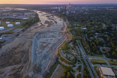 view of Arkansas river and Zinc Dam