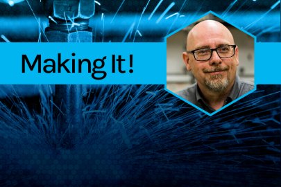 Man smiles next to "Making It!" text. 