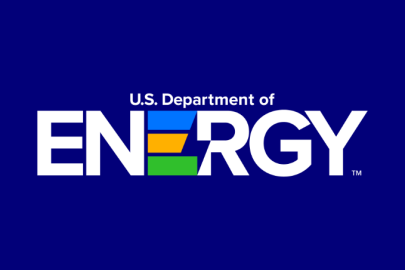 DOE logo on blue background