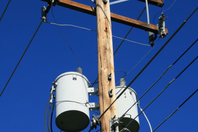 Power Pole With Transformers