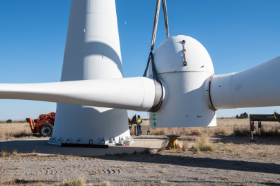Turbine being constructed