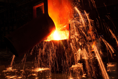 Image of molten metal handling.