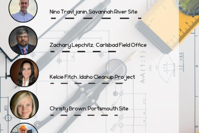 A graphic with circular photos of engineers on the left hand side with their names and bios beside them