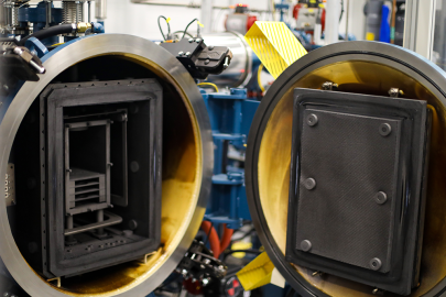 Interior view of the BWX Technologies chemical vapor infiltration furnace