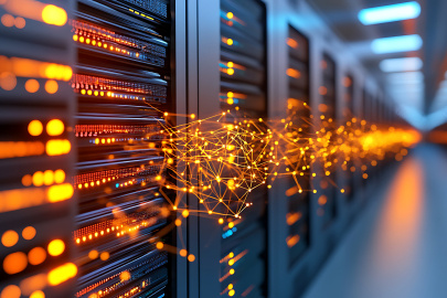 Row of super computers. 