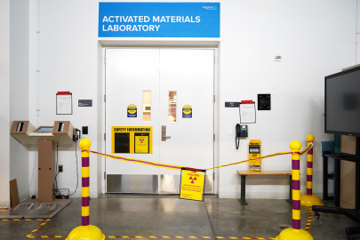 Doors to the Activated Materials Lab at Argonne National Laboratory