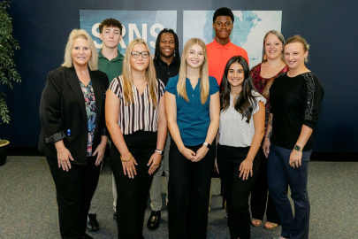 A group of students posing for a picture at the Savannah River Site