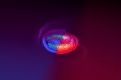 A 3D view of the energy densities of electron neutrinos, electron anti-neutrinos, heavy-lepton neutrinos and heavy-lepton anti-neutrinos about five milliseconds after neutron stars collide.