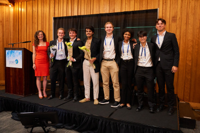The University of Southern California's MECC team poses with H2O Director Nichole Fitzgerald after taking home the 2026 grand prize