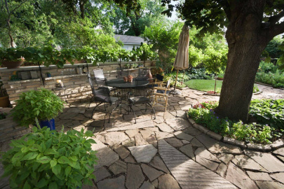 Landscaping in a yard