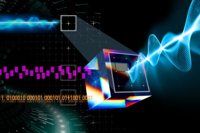 An illustrator’s depiction of data gathered from sensors being analyzed by artificially intelligent software. 