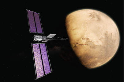 Artist's rendering of the NASA SR-1 Freedom mission approaching Mars.