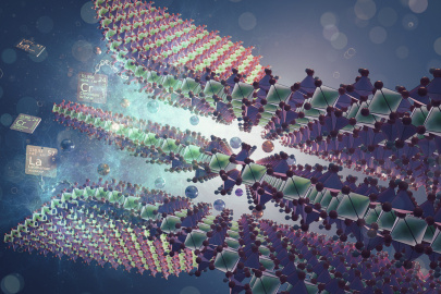 Cover art of the journal Dalton Transactions. It depicts the loading and retention of Cr3+ and La3+ into the alkali metal-substituted alpha-zirconium phosphate. 