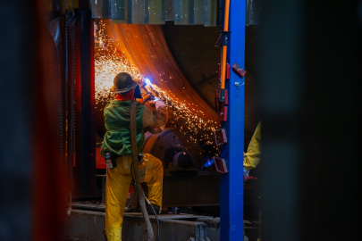 A man welding 
