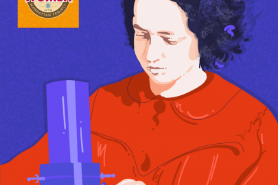 Illustration of scientist Irene Joliot-Curie, who's work greatly influenced the Manhattan Project.