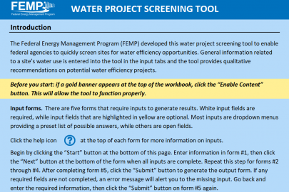 Water Project Screening Tool