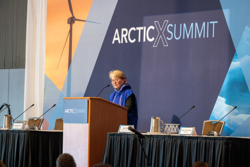 A speaker at the ArcticX Summit.