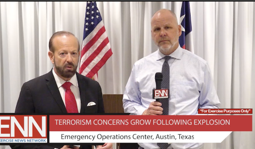 Members of Argonne National Laboratory’s Public Affairs Science and Technology Fusion Cell played the part of television reporters during the Cobalt Magnet exercise, attempting to ask difficult, but relevant questions so participants would better understand how the media might be like during real radiological event.