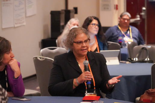 Attendees participating in the tribal leader caucus at the 2022 Tribal Clean Energy Summit in Washington, DC.