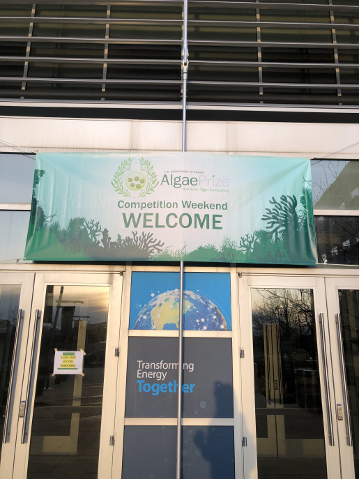 A photo of the Algaeprize welcome banner