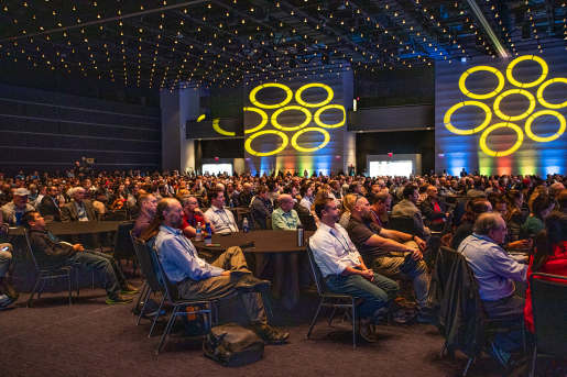A large group of people at a conference.