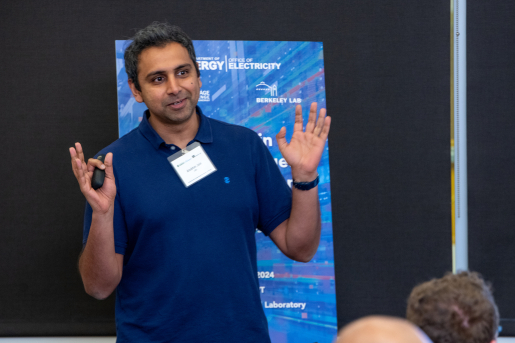 Anuhab Jain from LBNL presents at the Frontiers in Energy Storage workshop. 