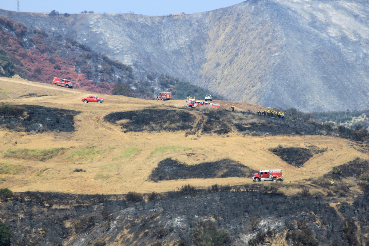 Fire defense during Sandy Fire