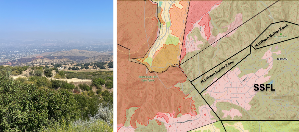 Map of Sandy Fire's proximity to SSFL