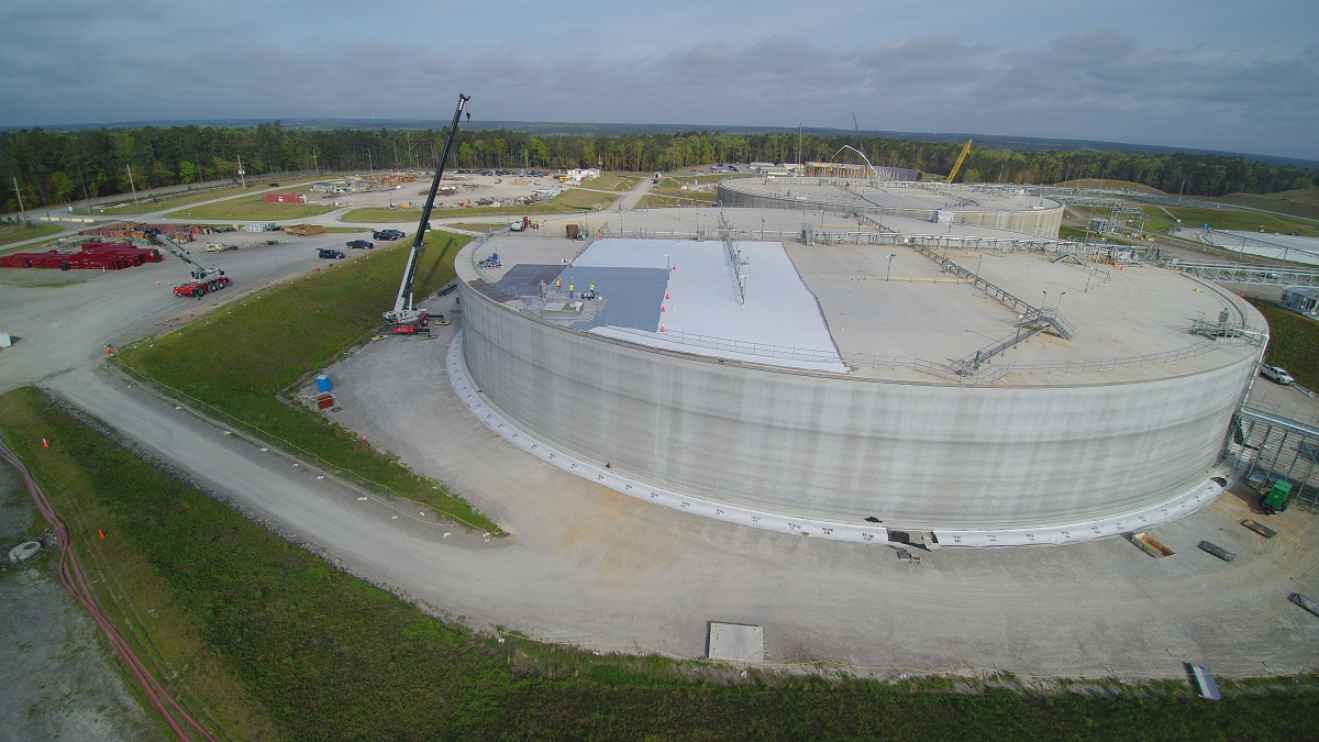 Aerial view of a disposal unit at SRS