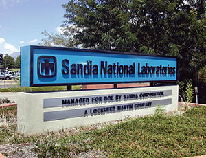 Photo of a sign that says Sandia National Laboratory.