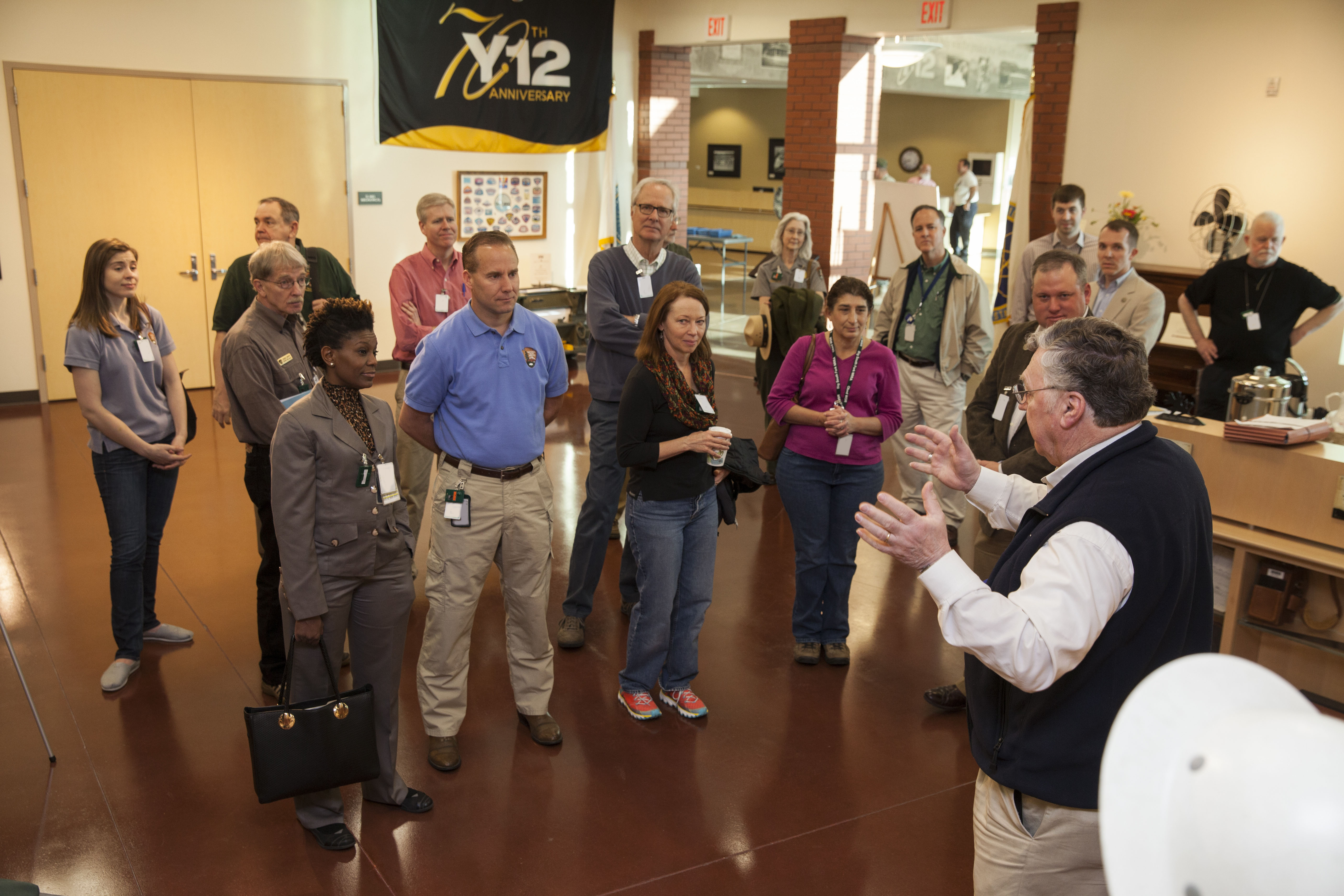 Y-12's Ray Smith briefs team at the New Hope History Center Y-12's Ray Smith briefs team at the New Hope History Center