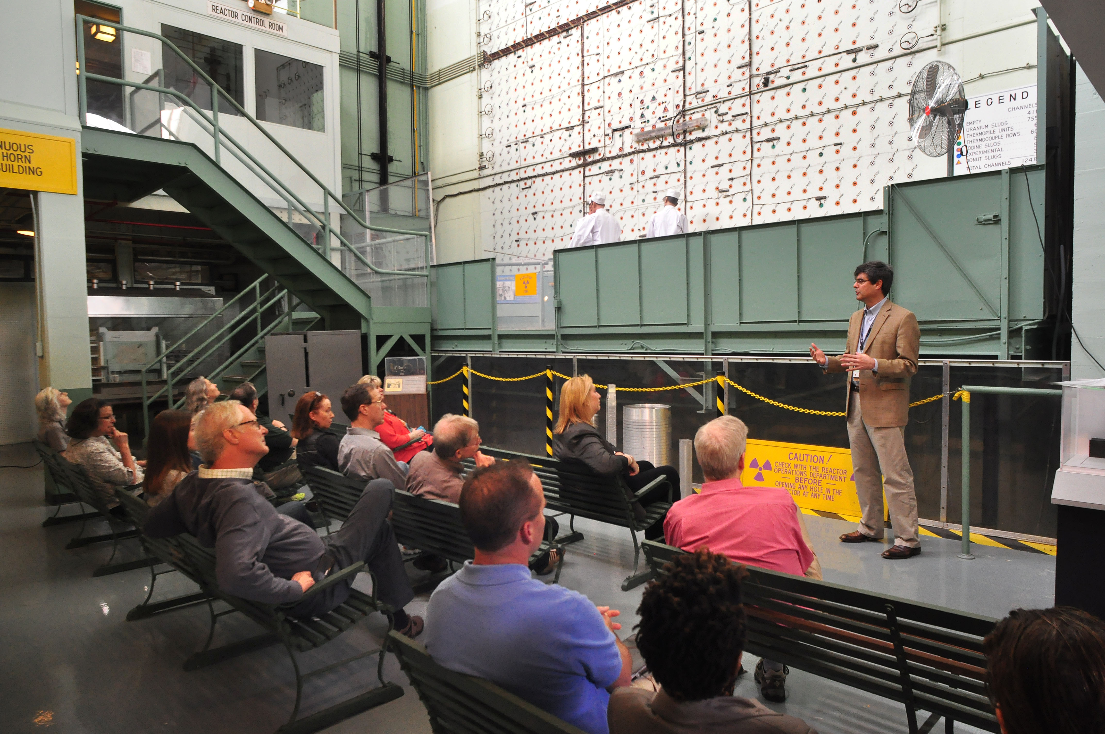 Oak Ridge National Laboratory Director Thom Mason briefs team at X-10 Graphite Reactor GraphiteTour.jpg