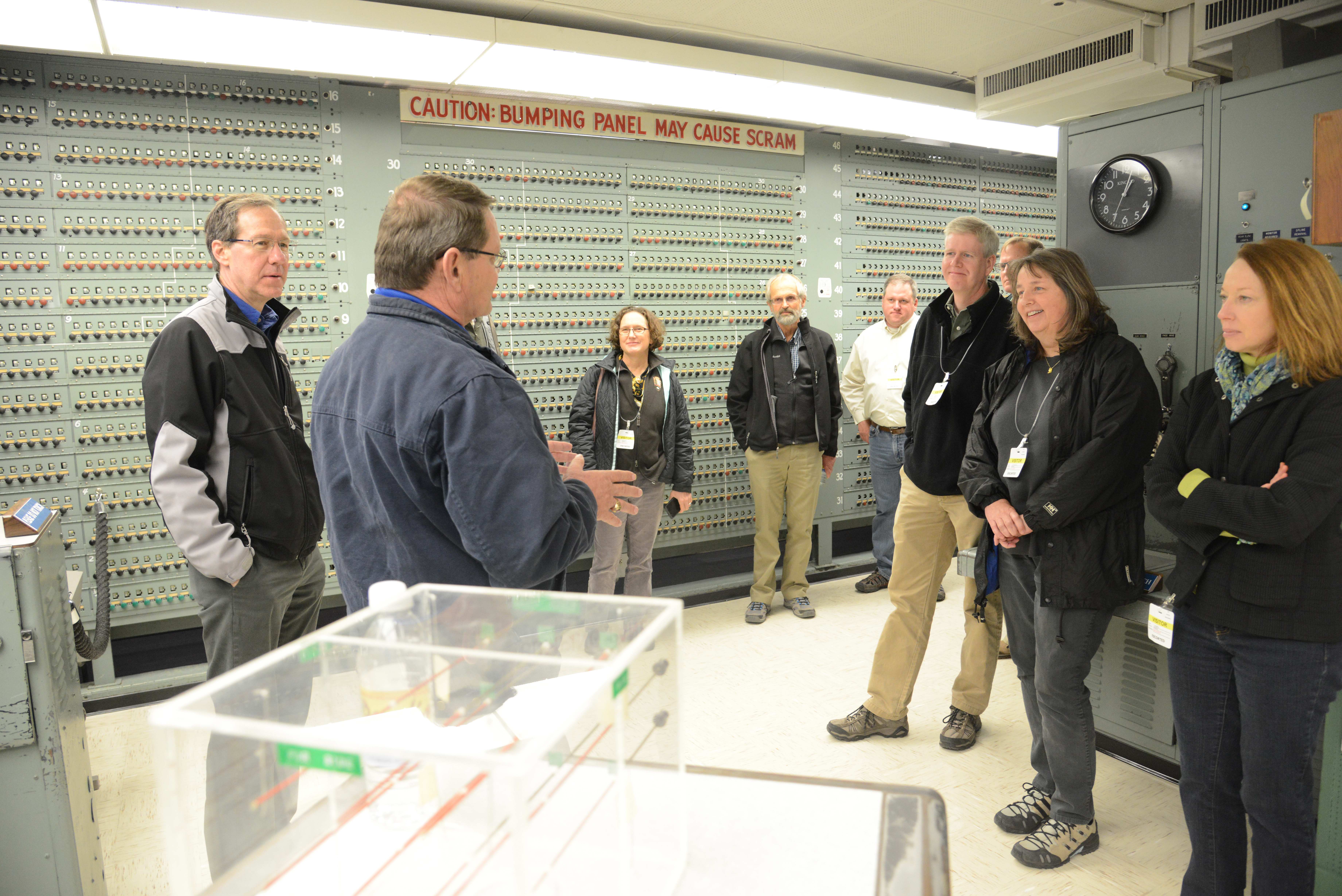 Team briefed in the B Reactor control room Team briefed in the B Reactor control room