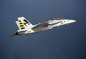 Planes like the “Green Hornet” F18 fighter jet shown above are now using domestic, renewable biofuels.<br /><em>Credit: The U.S. Department of the Navy</em> A Navy plane in flight.