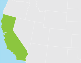 California <em>Save Energy Now</em>: State, Regional, and Local Delivery utilized the state award from AMO to deliver a comprehensive package of training and assistance services to meet state industrial efficiency goals. The program was supported by state, regional, and local delivery partners. Map highlighting California