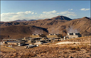 Navy 1 Geothermal Power Plants in Coso Junction, CA. Photo of the Coso Geothermal Area.