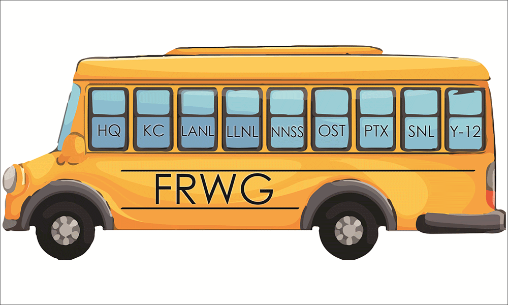 Illustration of a yellow school bus with nine windows.