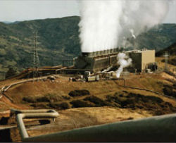Image of a geothermal power plant at The Geysers.