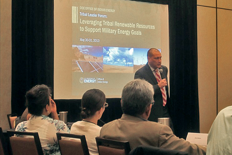 Photo by Brooke Oleen Tieperman, NCSL. Image of a speaker at the forum.