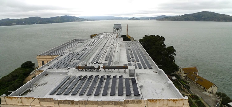 This 305-kilowatt solar array sits on top of the main prison building and is hidden from public view to preserve its historical integrity. Photo | National Park Service newtech_solarpanels%20(1).jpg