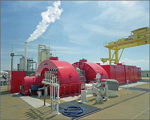 The Leathers geothermal power plant in Calipatria, CA. Photo of the Leathers geothermal power plant