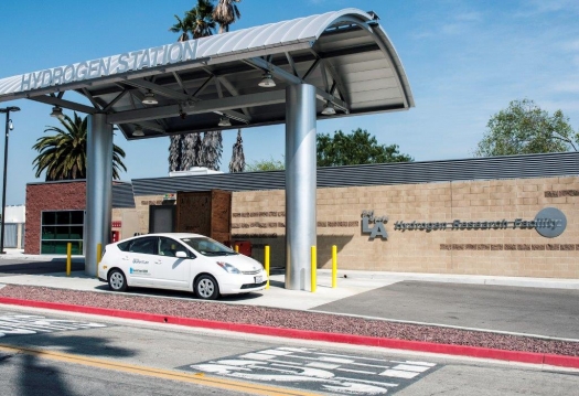 First Commercially Available Fuel Cell Electric Vehicle The A Fuel Cell Electric Vehicle Fcev At Fueling Station In California New