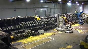 Waste awaiting retrieval at AMWTPâs Transuranic Storage Area Retrieval Enclosure. Waste awaiting retrieval at AMWTPâs Transuranic Storage Area Retrieval Enclosure.
