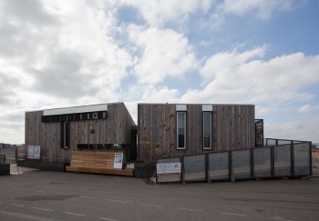 Exterior of the house built by students from the University of Nevada Las Vegas. | Photo by Jason Flakes, U.S. Department of Energy Solar Decathlon Exterior of the house built by students from the University of Nevada Las Vegas. | Photo by Jason Flakes, U.S. Department of Energy Solar Decathlon